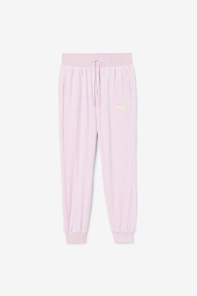 Fila Pants Womens Pink - Zura Velour Jogger - Philippines 4380175-XS